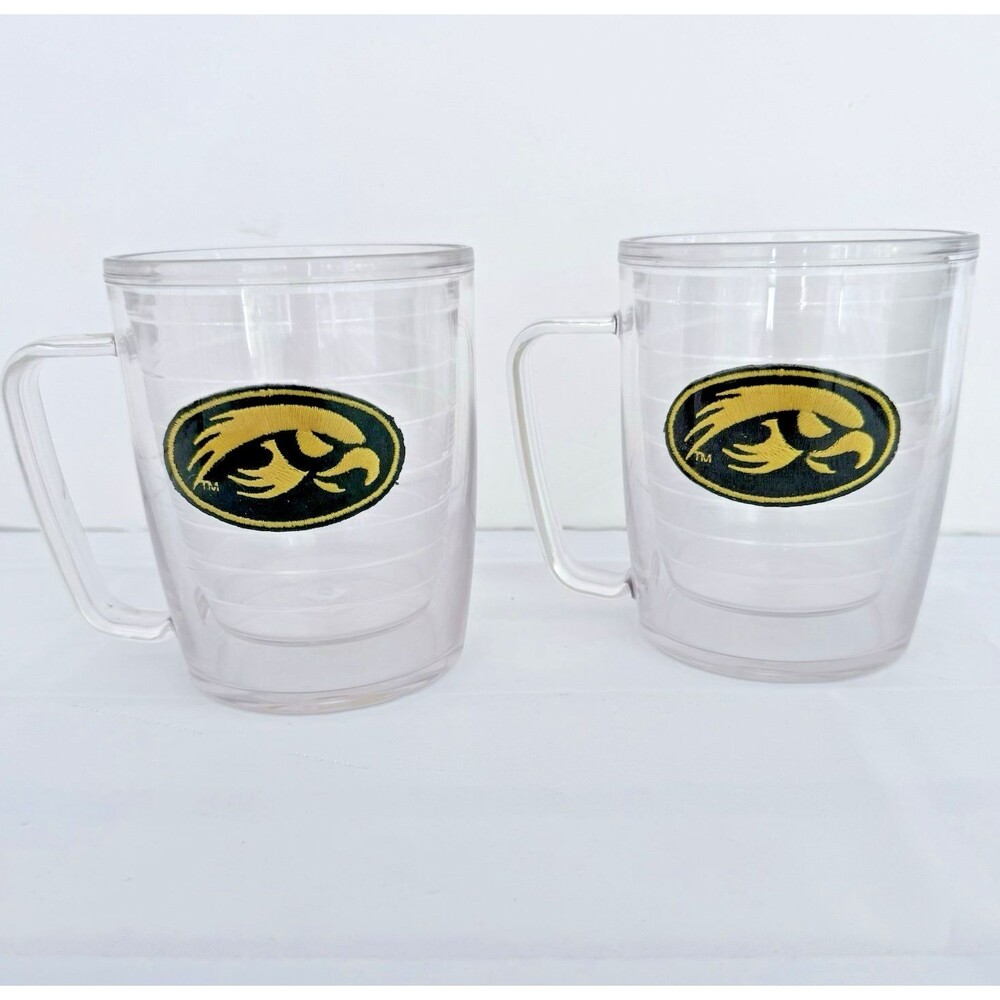 Iowa Hawkeys Tervis Tumbler 16oz Insulated Mugs Set of 2 Handles Double Walled